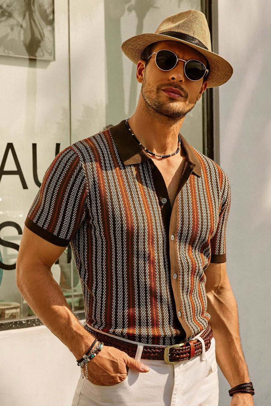 Felix | Retro Stripe Button-Down Polo Shirt 1