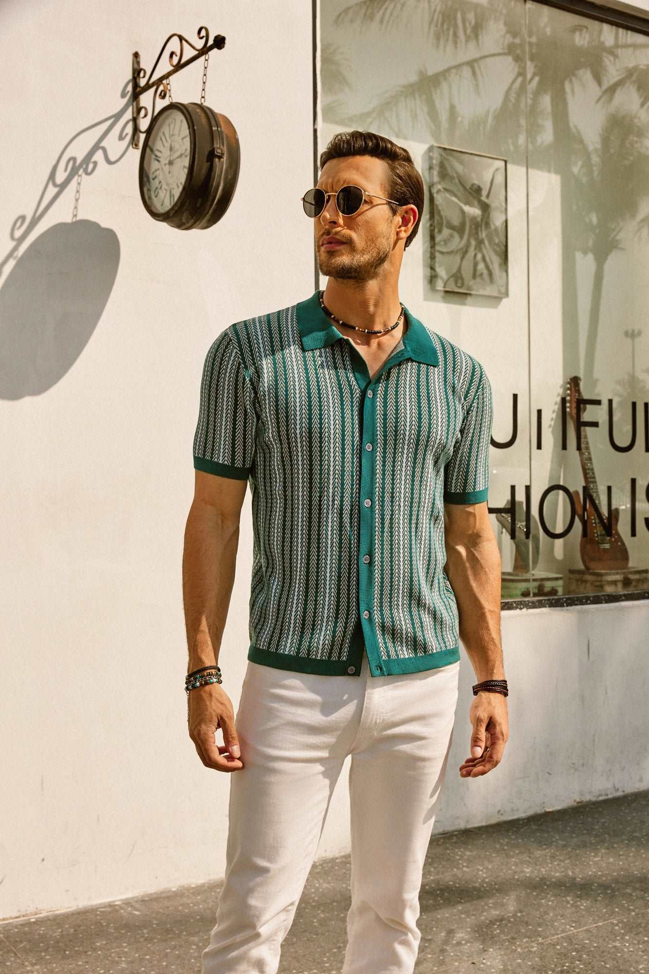 Felix | Retro Stripe Button-Down Polo Shirt 10