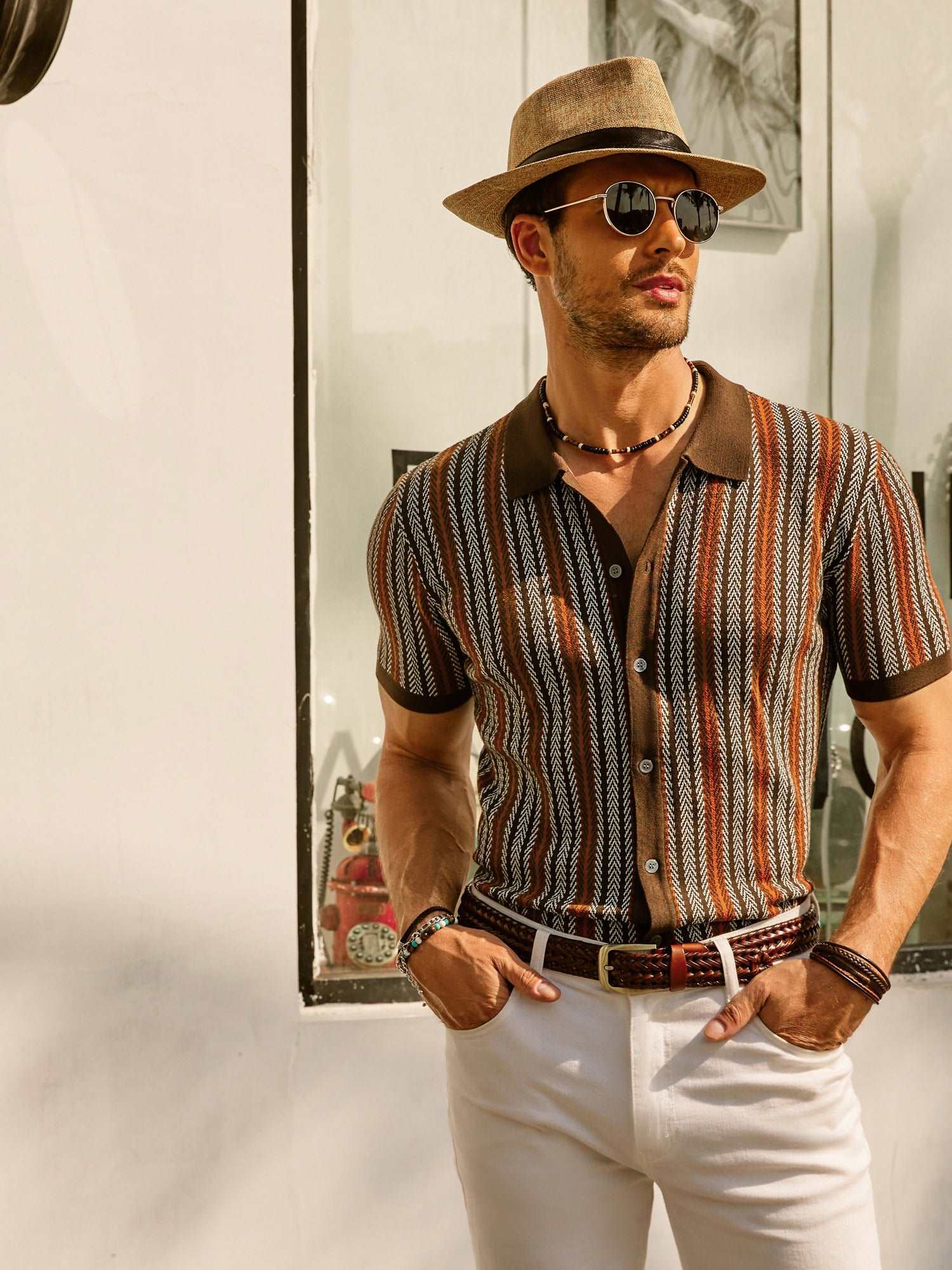 Felix | Retro Stripe Button-Down Polo Shirt 2