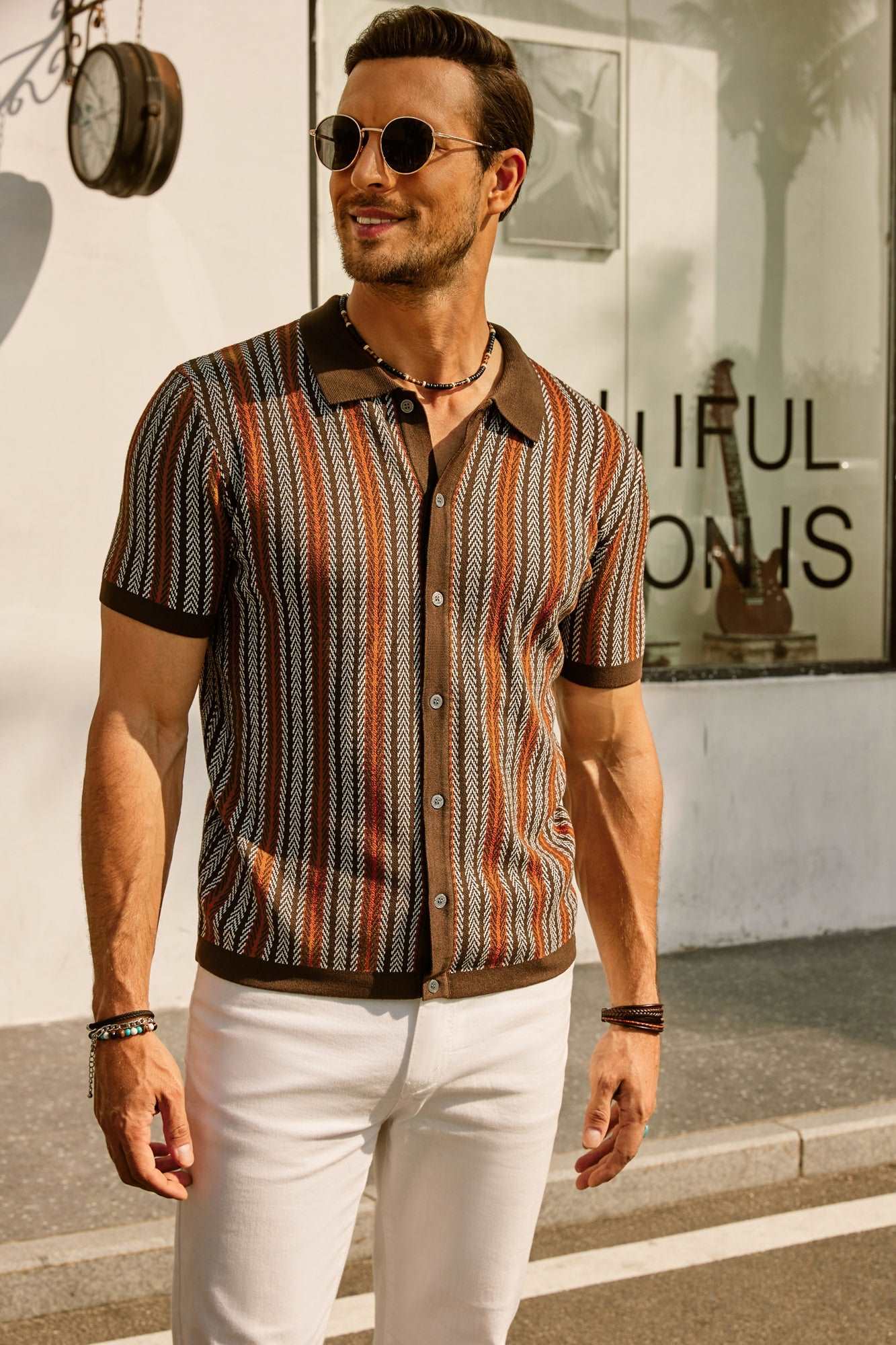 Felix | Retro Stripe Button-Down Polo Shirt 3