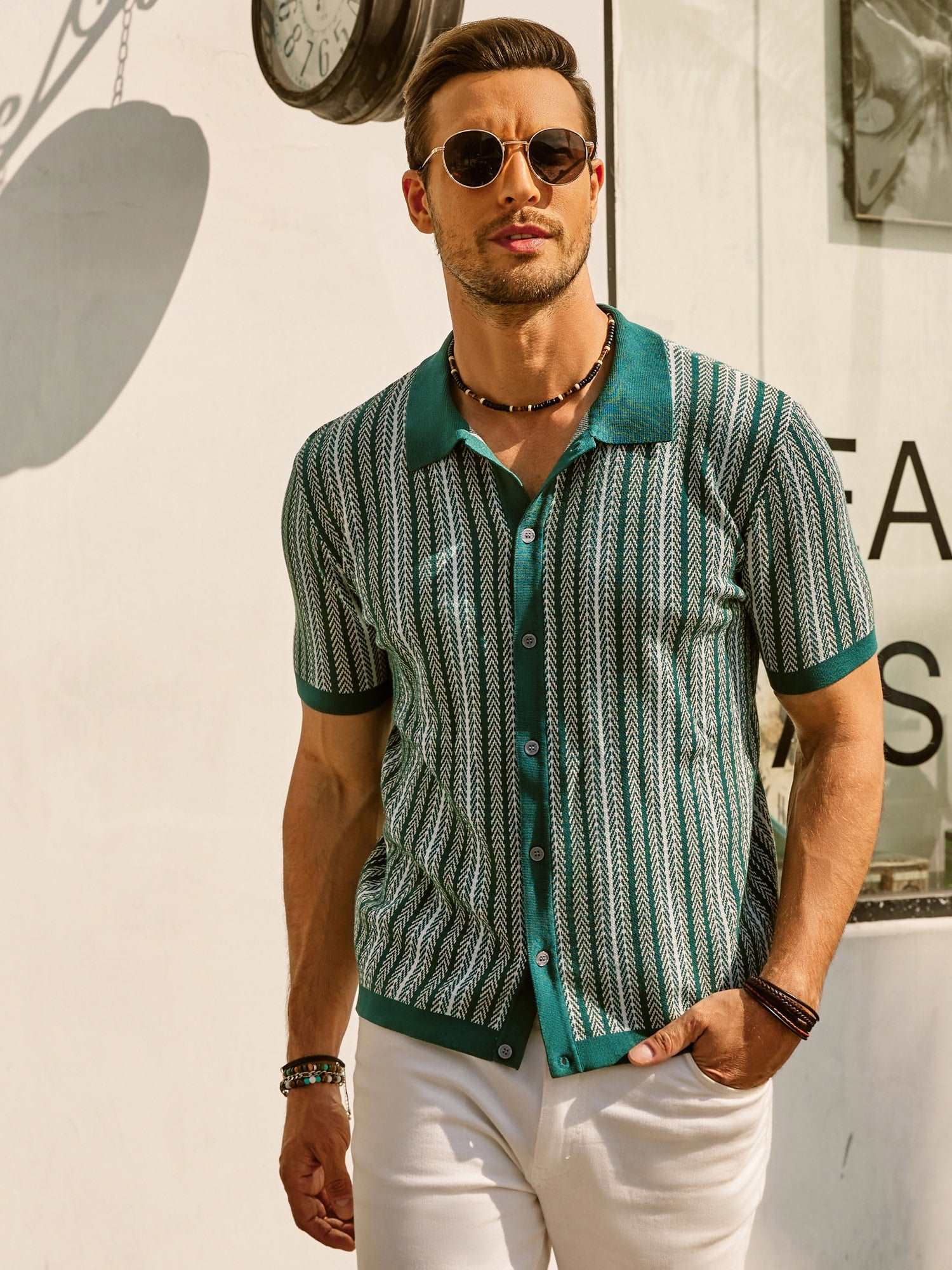Felix | Retro Stripe Button-Down Polo Shirt 4