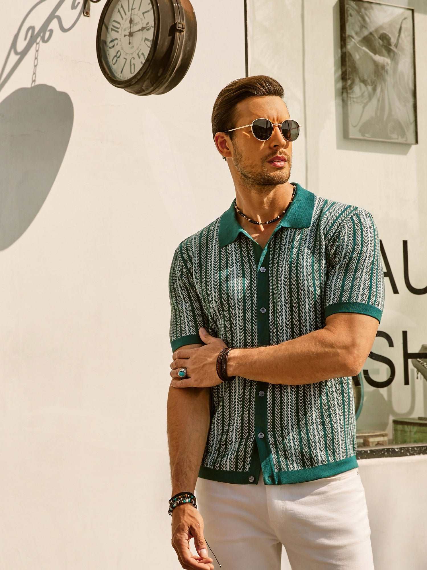 Felix | Retro Stripe Button-Down Polo Shirt 5