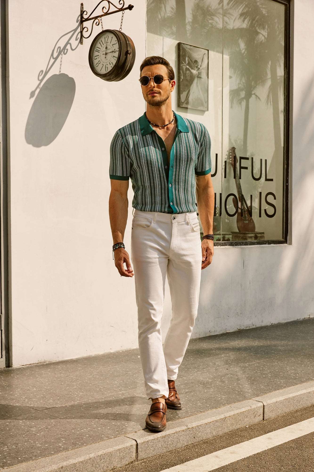 Felix | Retro Stripe Button-Down Polo Shirt 6