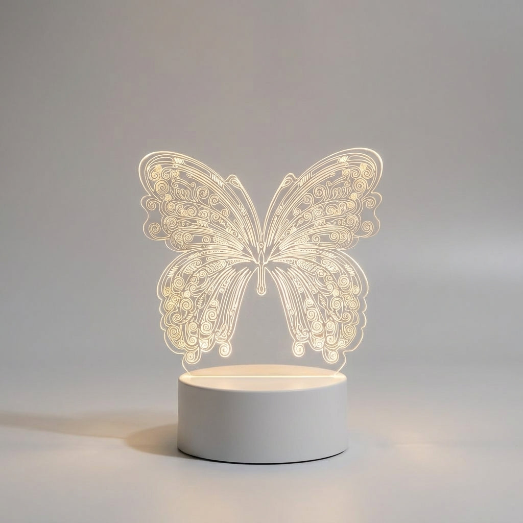Geometric Butterfly Cutout Modern USB Powered Table Lamp