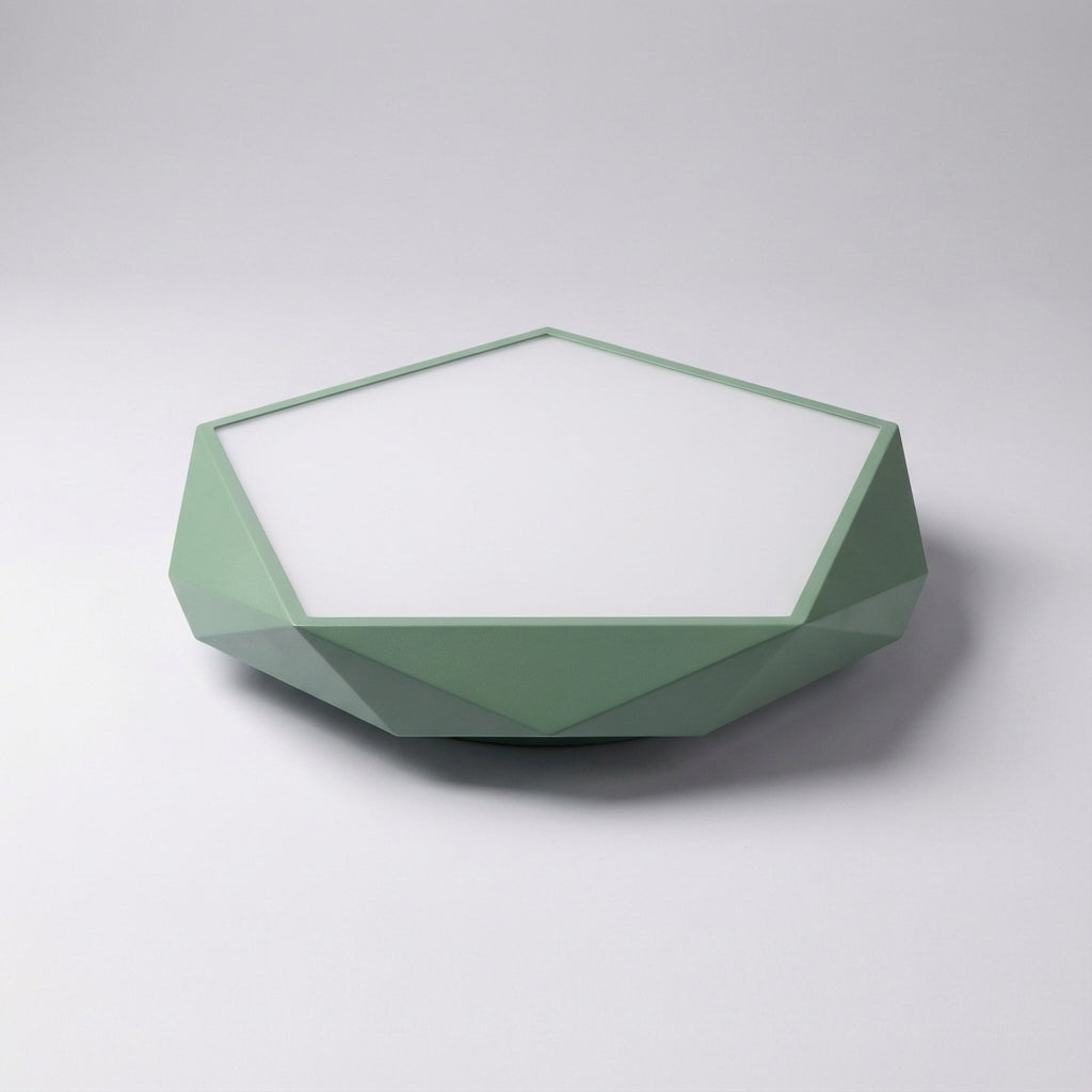 Geometric Pentagonal Iron Acrylic Flush Mount Ceiling Light