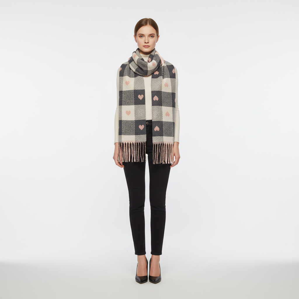 Soft Knitted Striped Windproof Women's Winter Scarf
