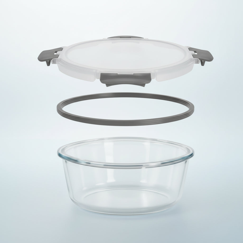 Airtight Borosilicate Glass Meal Prep Storage Container Set