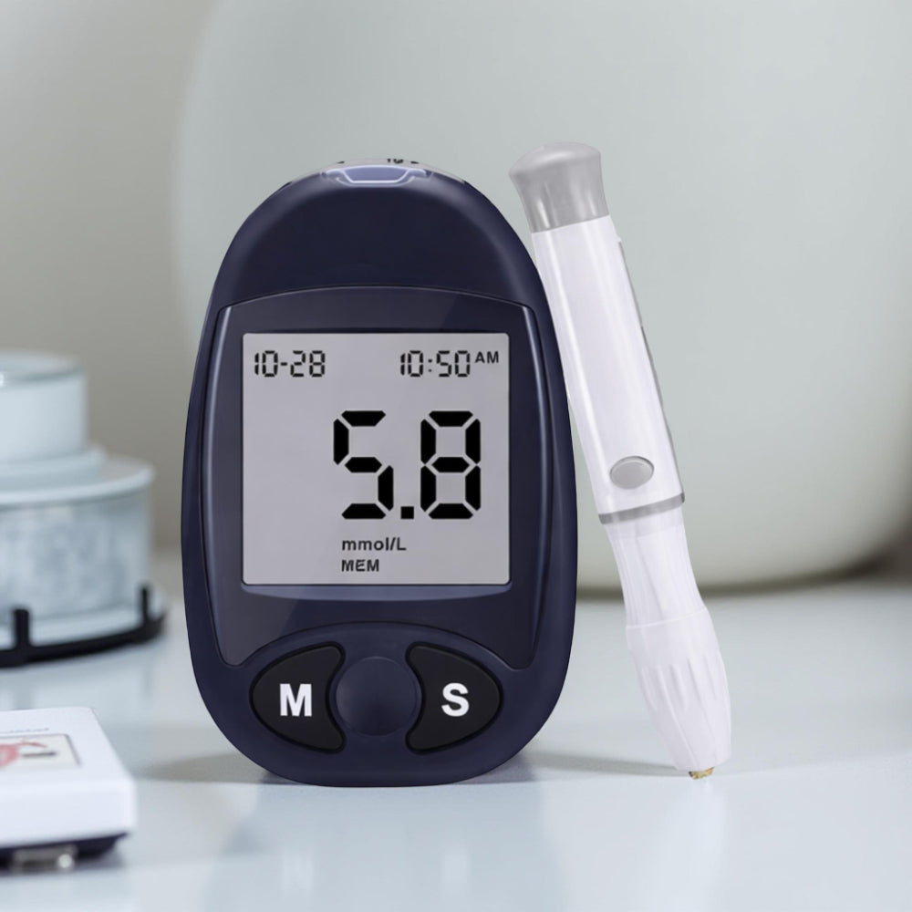 Compact Portable Home Blood Glucose Monitor Test Kit