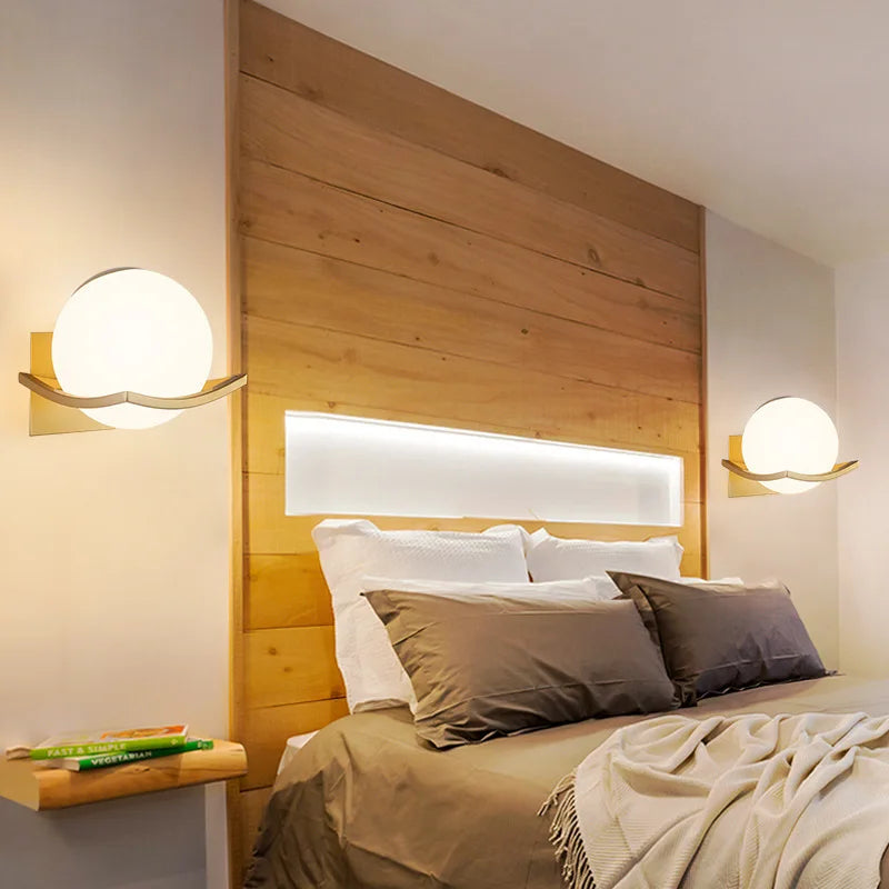 Minimalist European Opal Glass Globe Wall Light