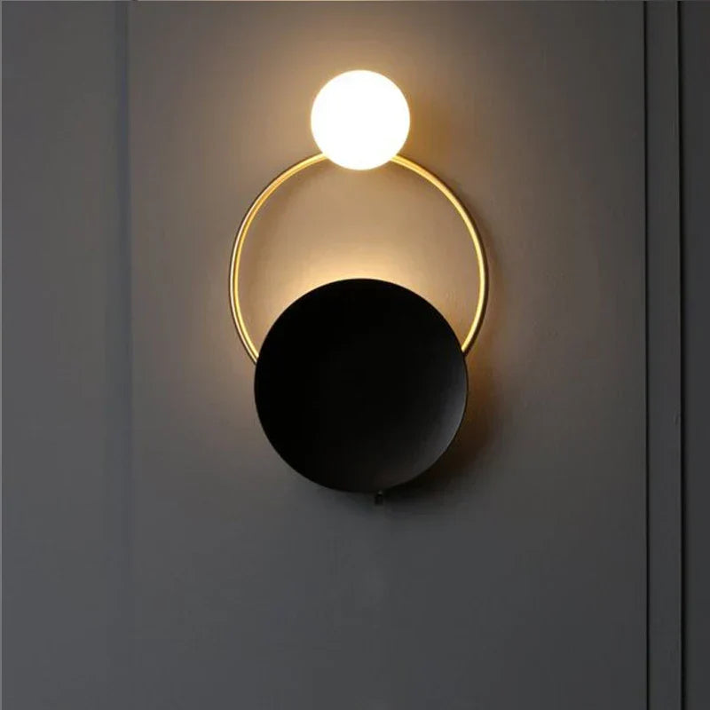 Sculptural Frosted Glass Spherical Halo Modern Wall Light