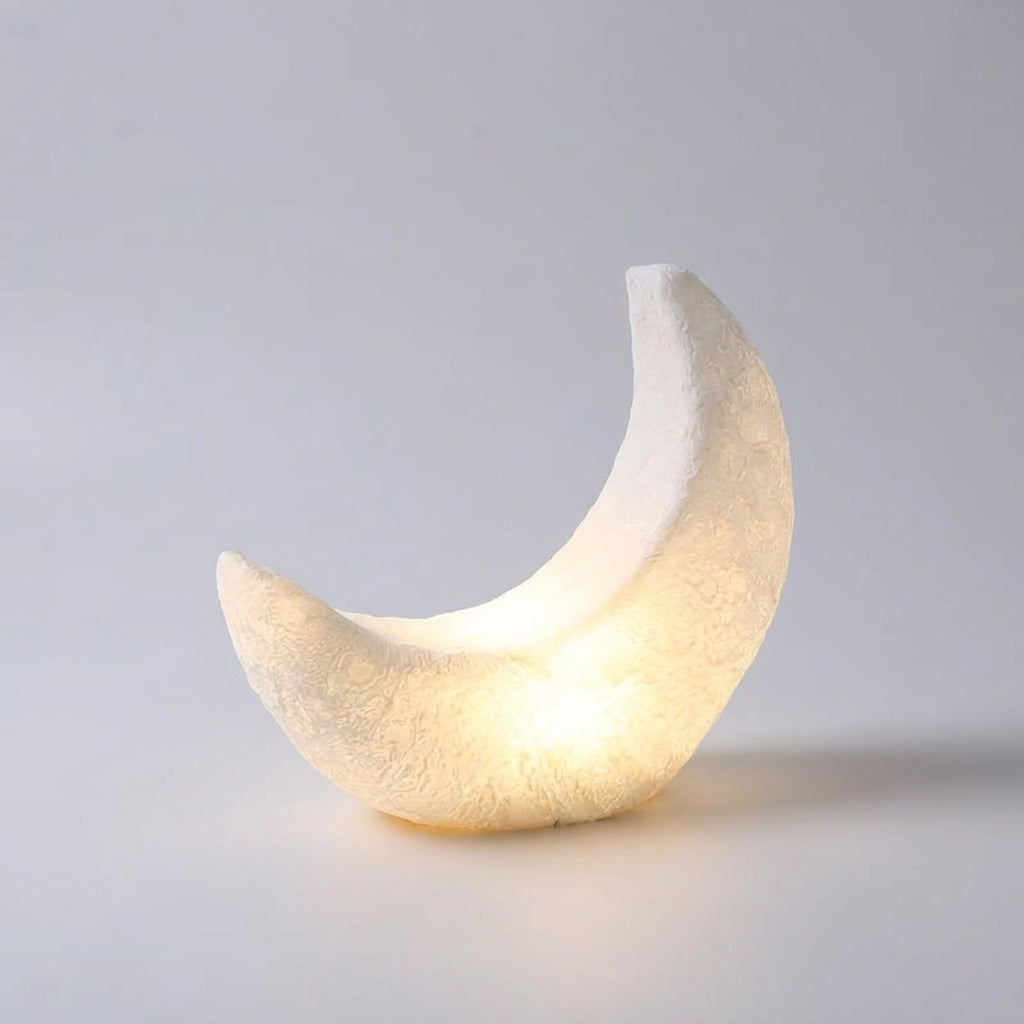 Art Deco Crescent Silhouette Cordless Matte Shade Table Lamp