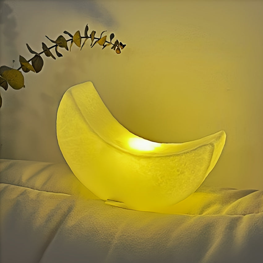 Art Deco Crescent Silhouette Cordless Matte Shade Table Lamp