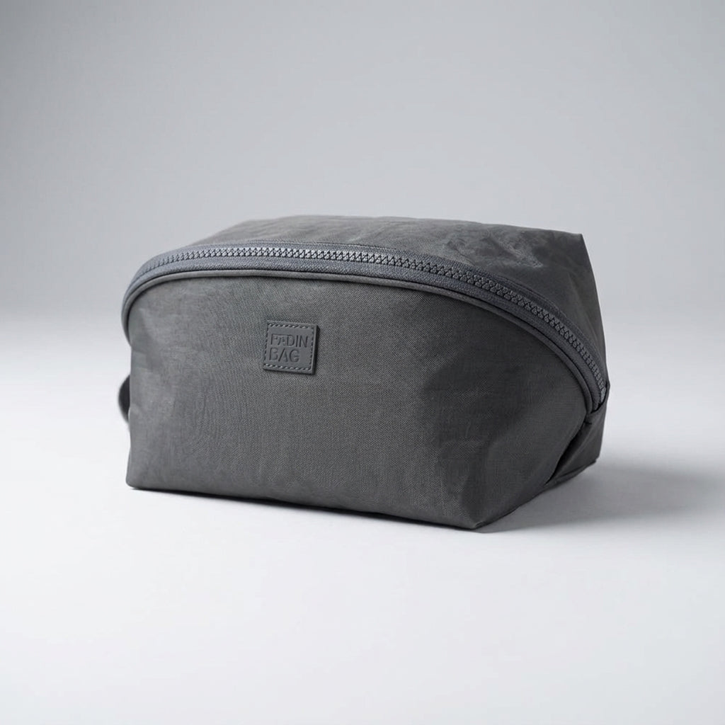 Compact Washed Nylon Wide Opening Travel Toiletry Bag Organizer