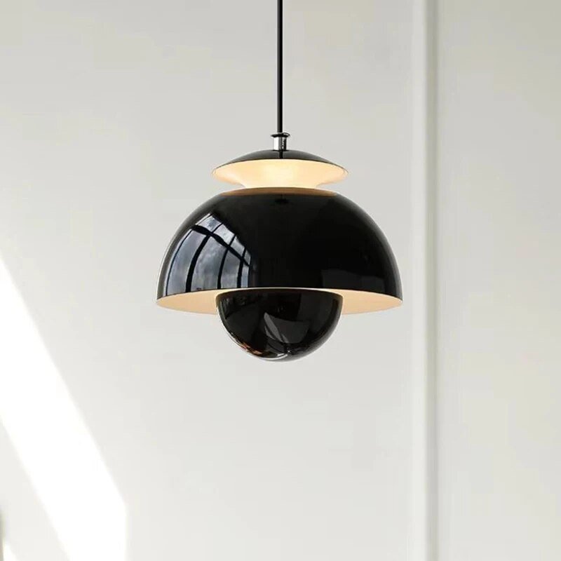 Scandinavian Flower Bud Sculptural Metal Nordic Pendant Light
