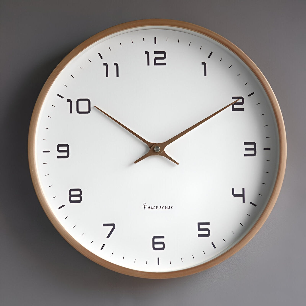 Nordic Minimalist Wood Frame Silent Quartz Wall Clock