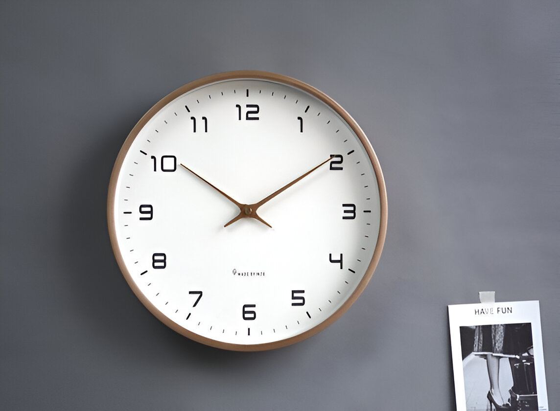 Nordic Minimalist Wood Frame Silent Quartz Wall Clock
