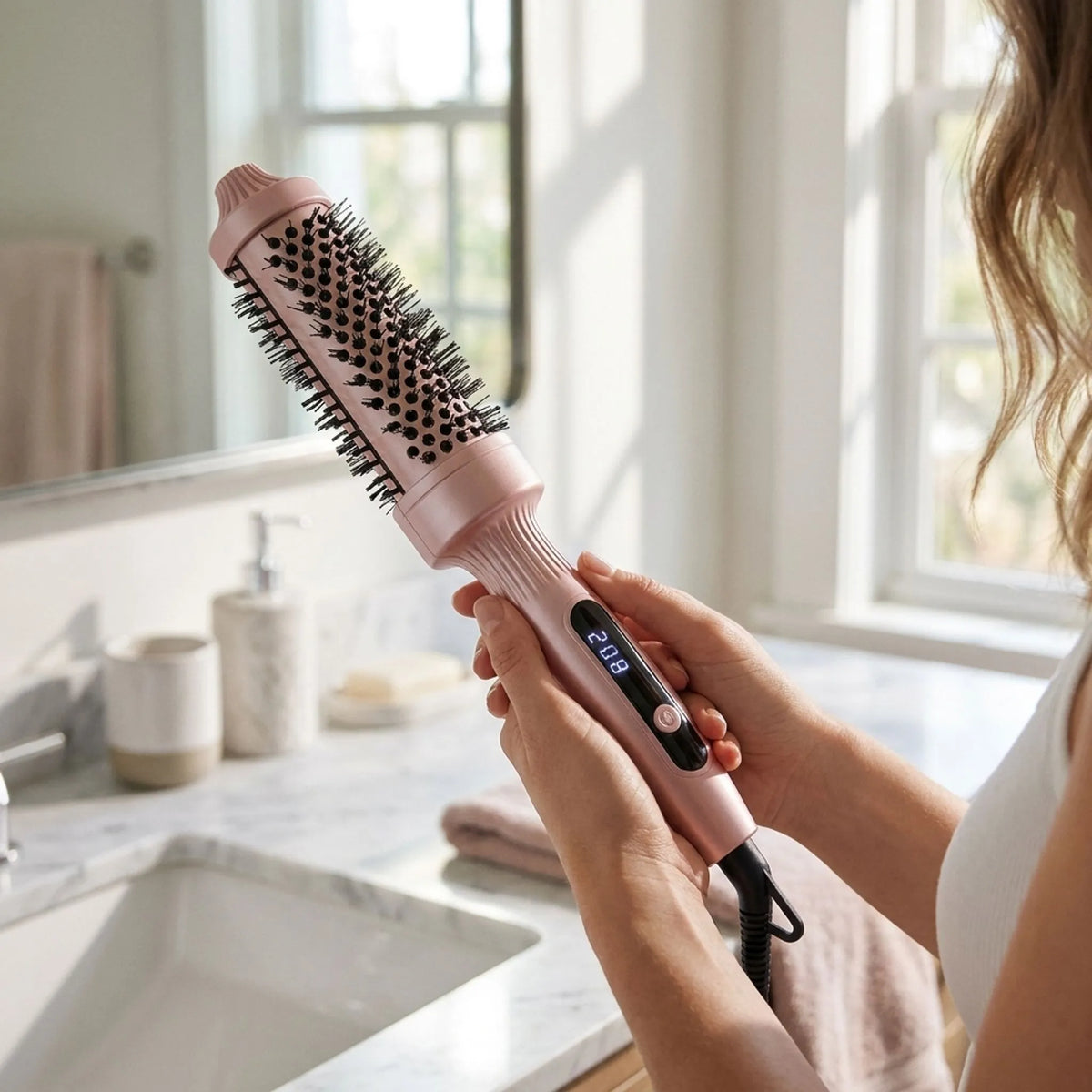 Ionic Digital Display Rotating Hot Air Brush Styler