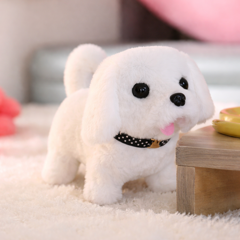 Lifelike Walking Barking Tail Wagging Plush Robot Puppy Interactive Toy
