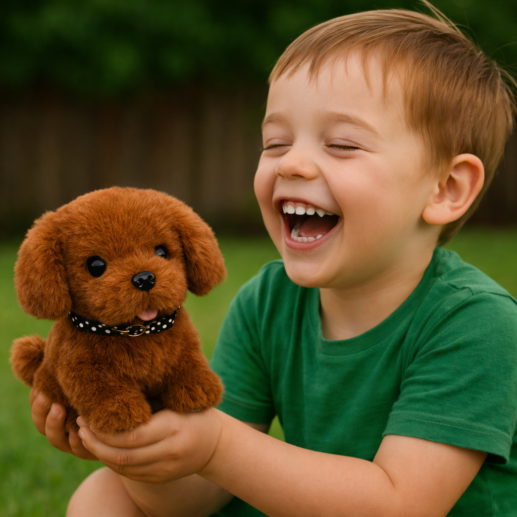 Lifelike Walking Barking Tail Wagging Plush Robot Puppy Interactive Toy