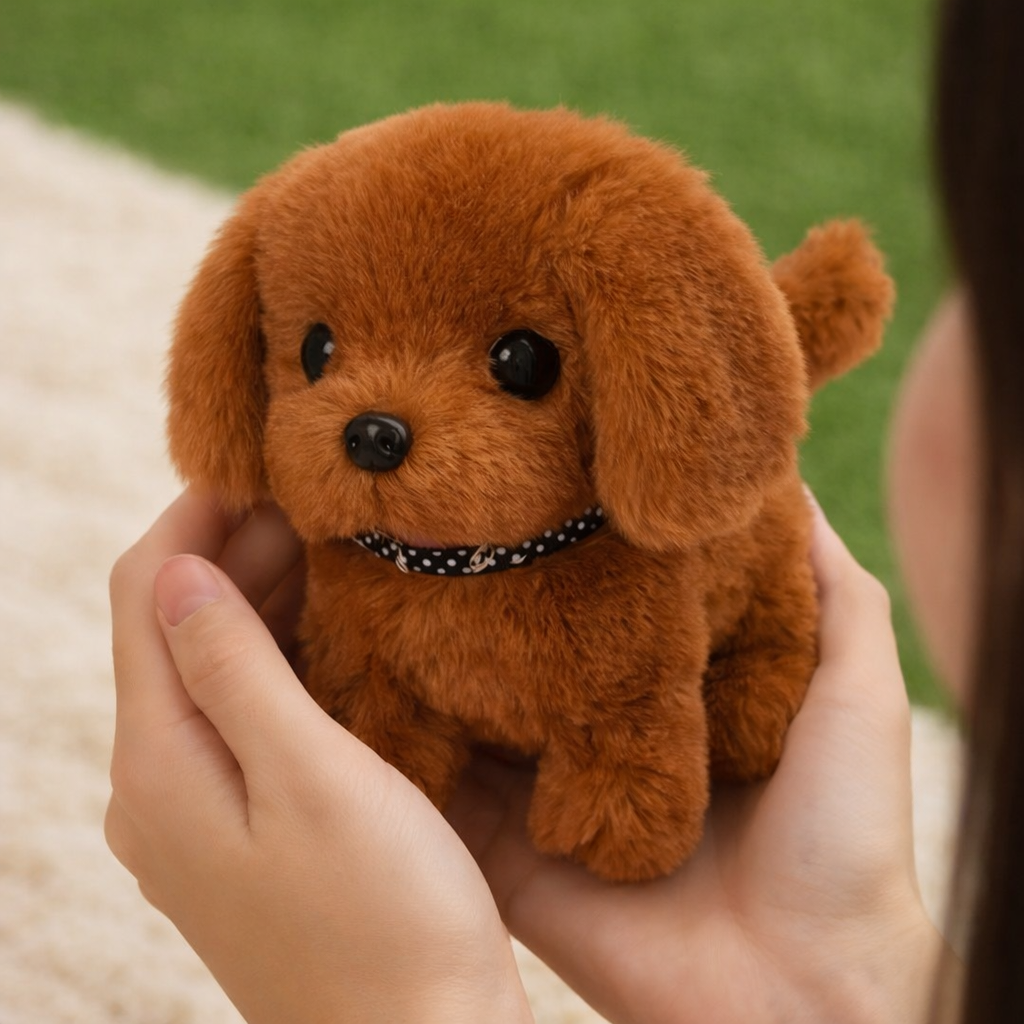 Lifelike Walking Barking Tail Wagging Plush Robot Puppy Interactive Toy
