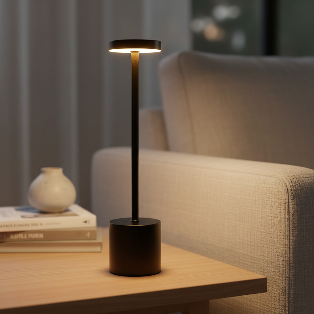 Sleek Metal Cordless Rechargeable Touch Dimmable Table Lamp