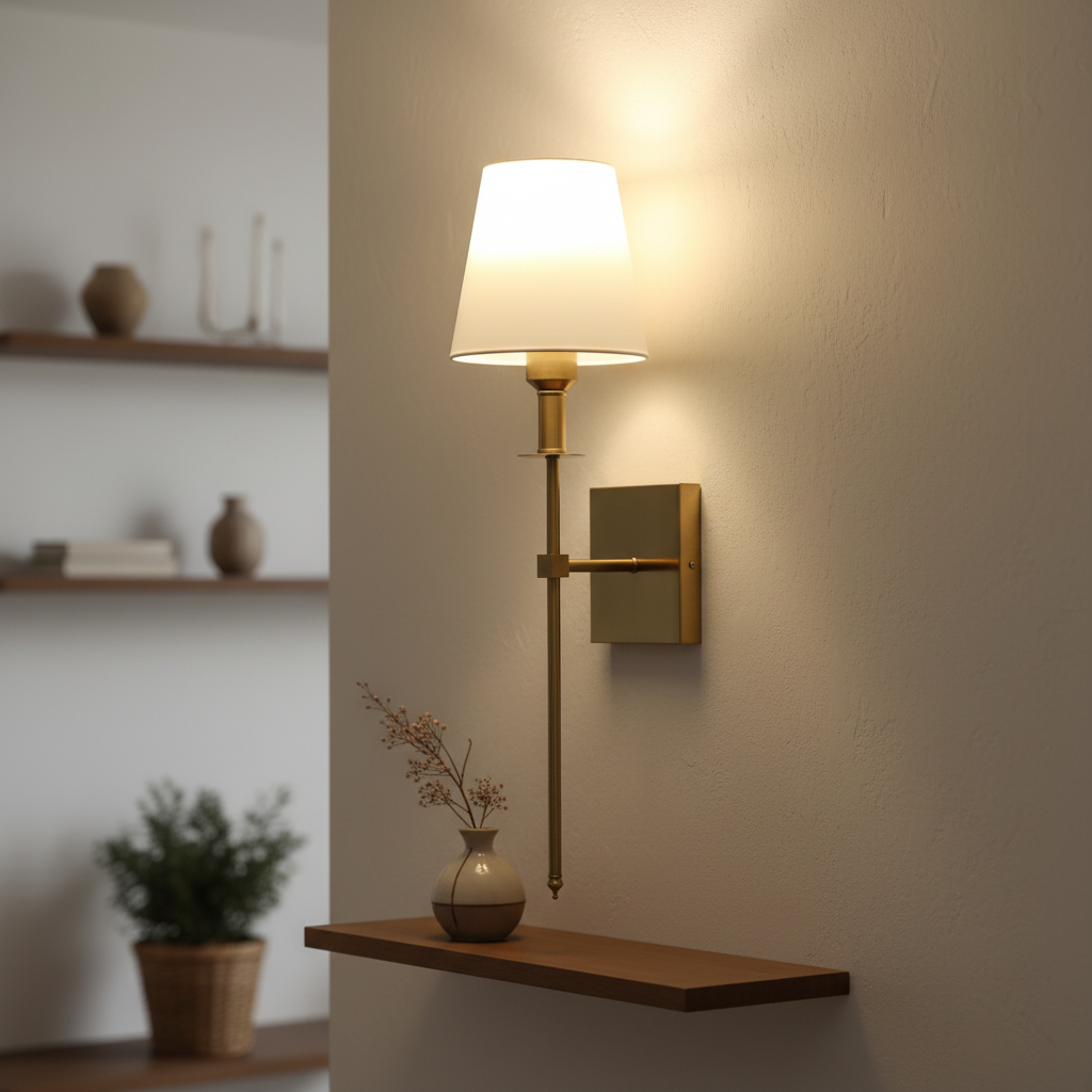 Battery Powered Rechargeable Multicolor Dimmable Metal Fabric Wall Light