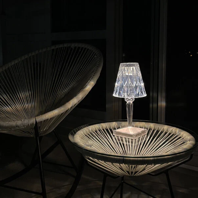 Sparkling Crystal-Effect Warm Glow Accent Table Lamp