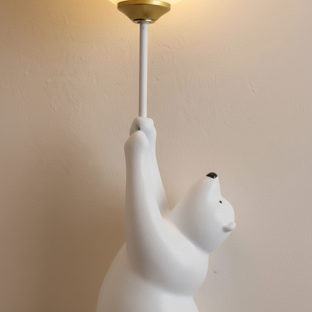 Playful Bear Shaped Resin Acrylic Kids Room Wall Light