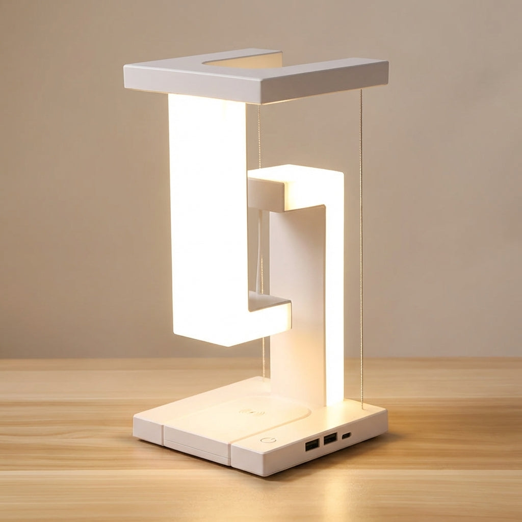 Futuristic Hovering Glow Wireless Charging Table Lamp