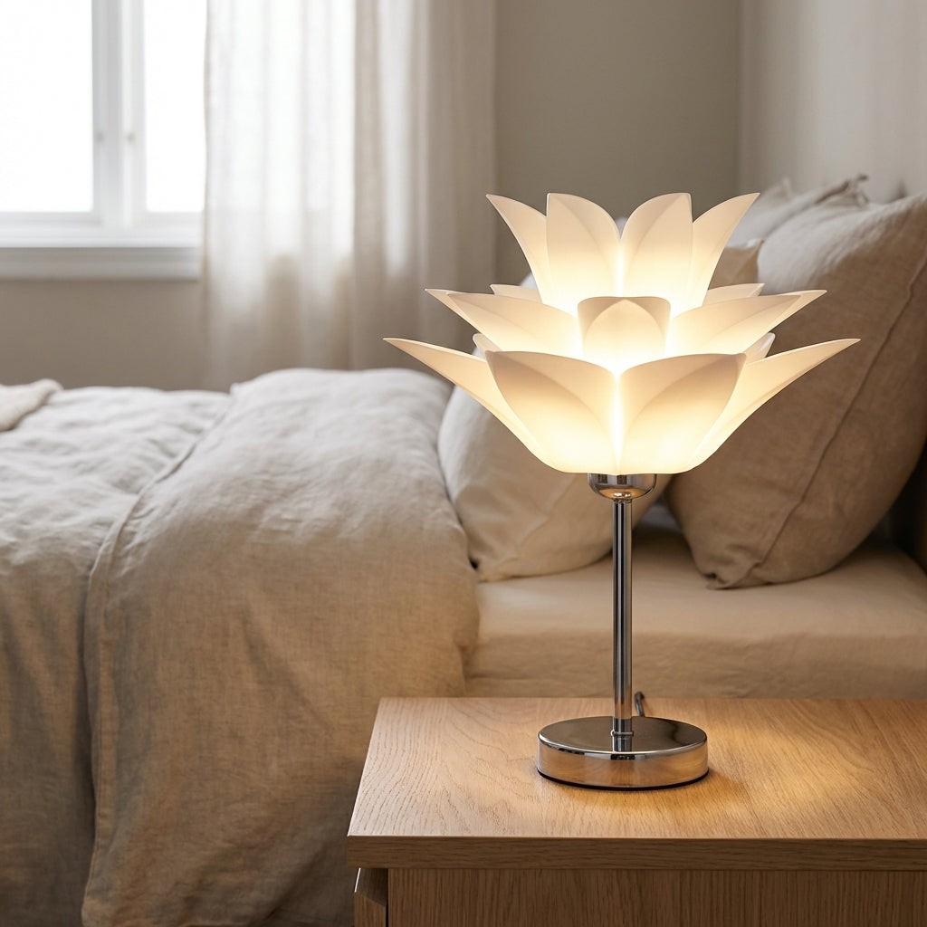 Petal-Inspired Lotus Silhouette Slim Profile Table Lamp