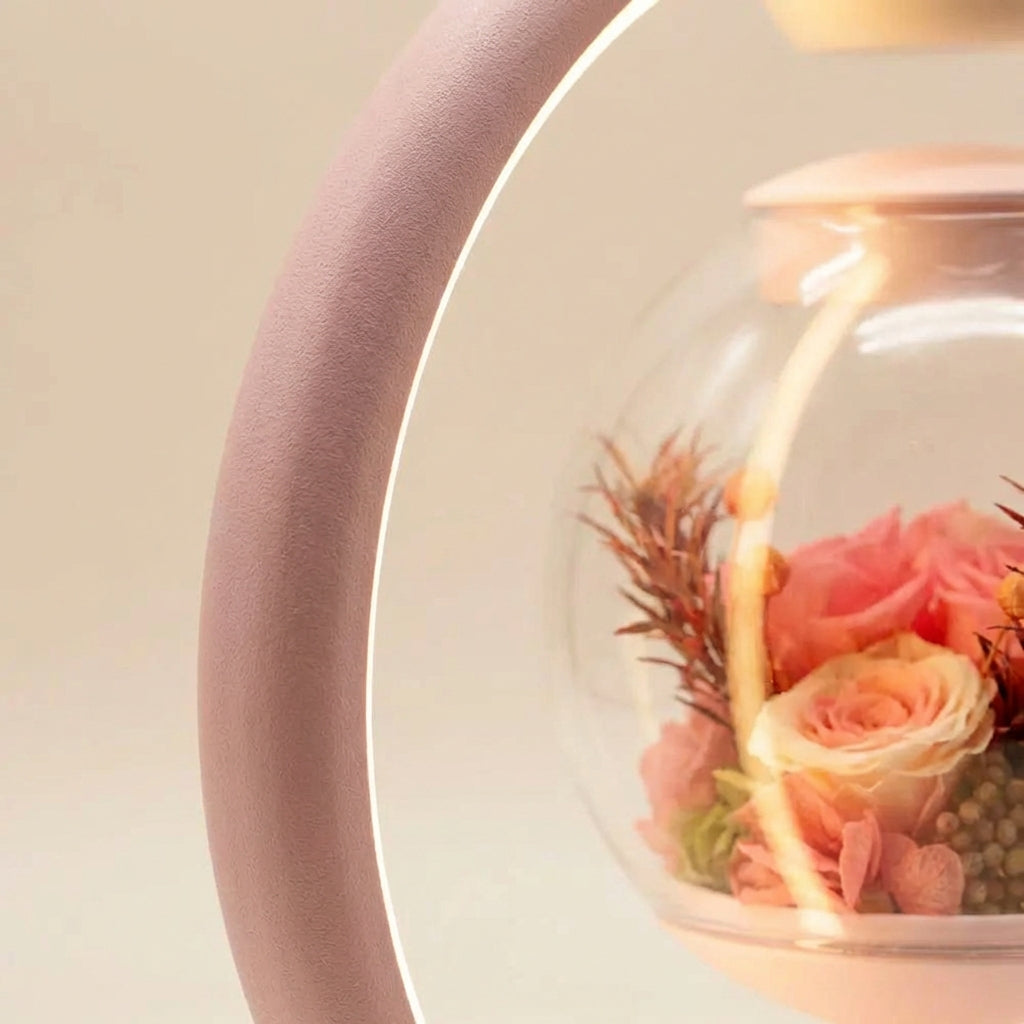 Floating Orb Magnetic Levitation Preserved Floral Touch Switch Table Lamp