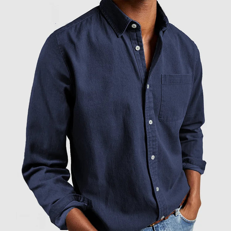 Men's Casual Denim Shirt | Soft Cotton Blend 0