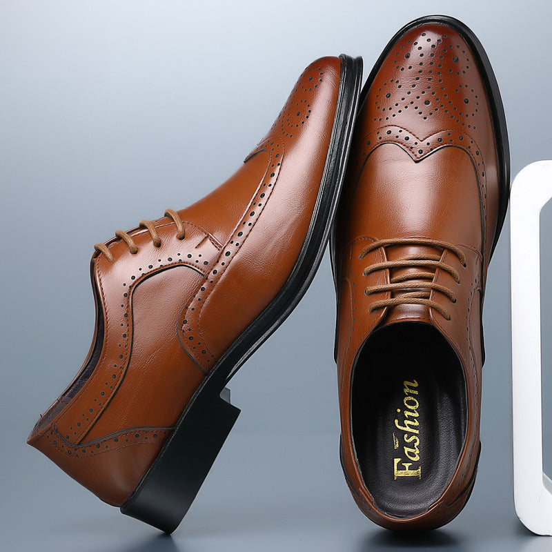 Men's Classic Oxford Dress Shoes with Brogue Detailing 1