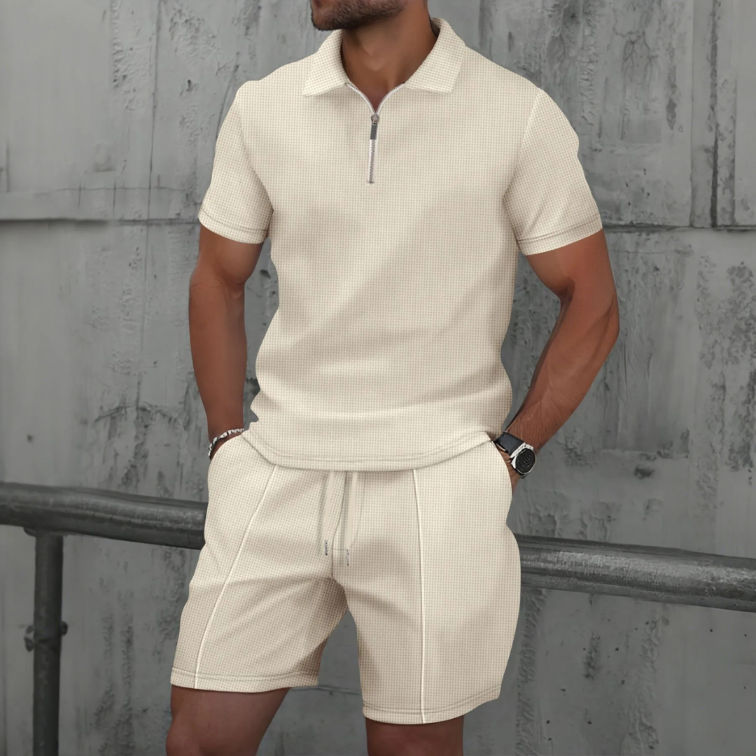 Men's Cotton Co-ord Set - Polo Shirt and Shorts 0