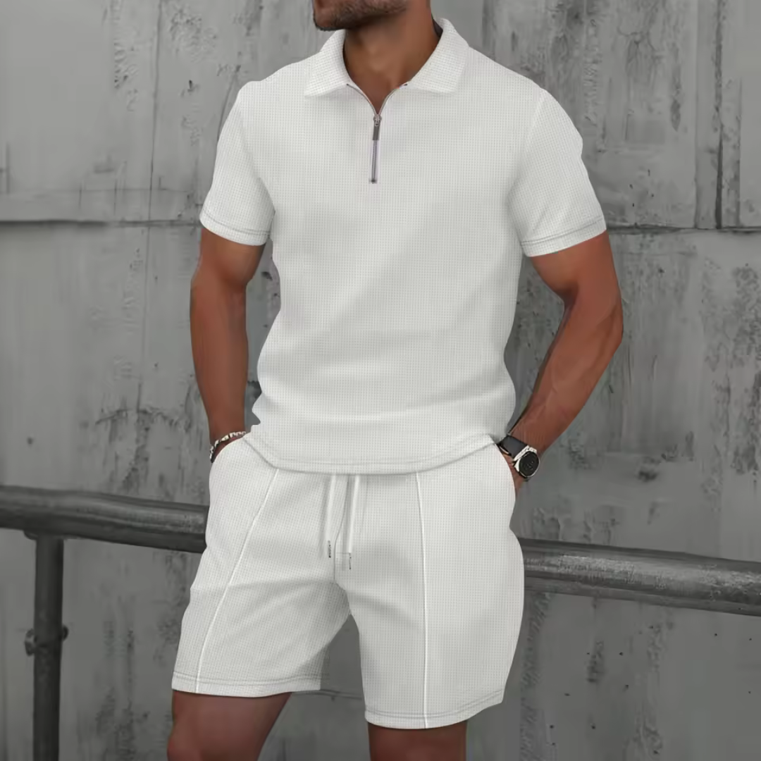 Men's Cotton Co-ord Set - Polo Shirt and Shorts 9