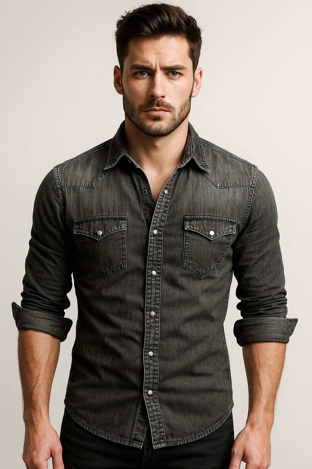 Men's Denim Shirt Casual 8