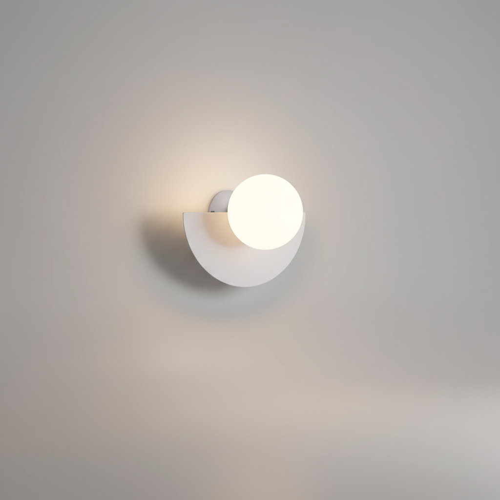 Crescent Shaped Metal Housing Minimalist Ambient Wall Light