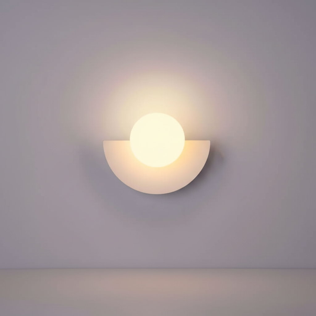 Crescent Shaped Metal Housing Minimalist Ambient Wall Light