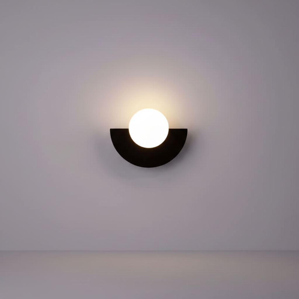 Crescent Shaped Metal Housing Minimalist Ambient Wall Light