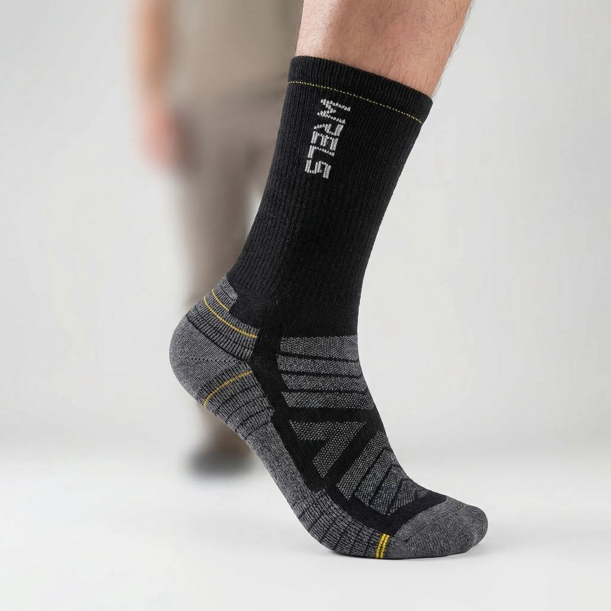 Merino Wool Blend Mid-Calf Moisture-Wicking Cushioned Active Sock