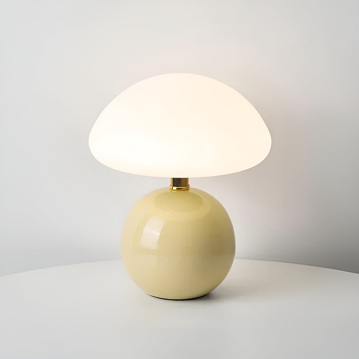 Mid-Century Modern Curved Dome Rounded Base Compact Table Lamp