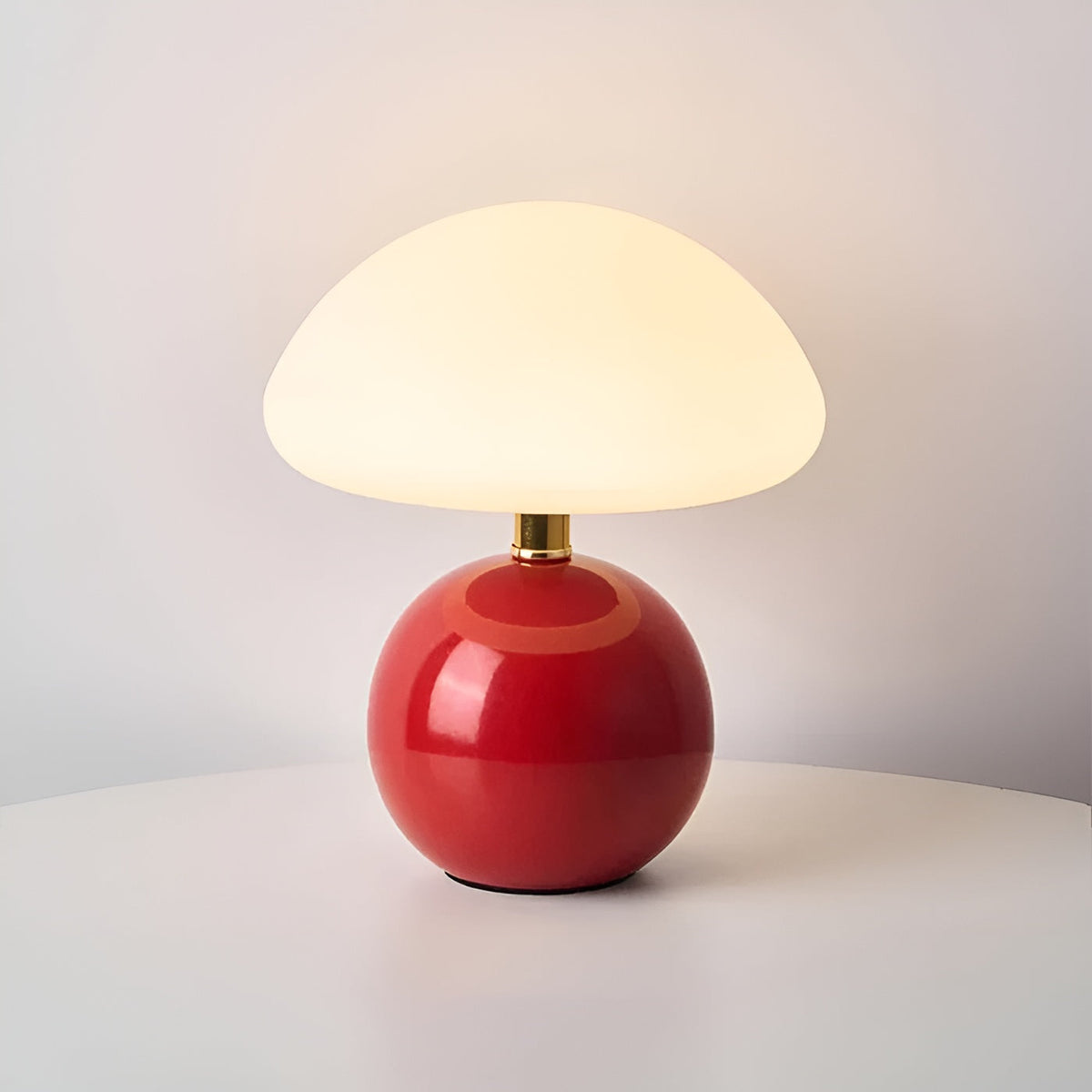 Mid-Century Modern Curved Dome Rounded Base Compact Table Lamp