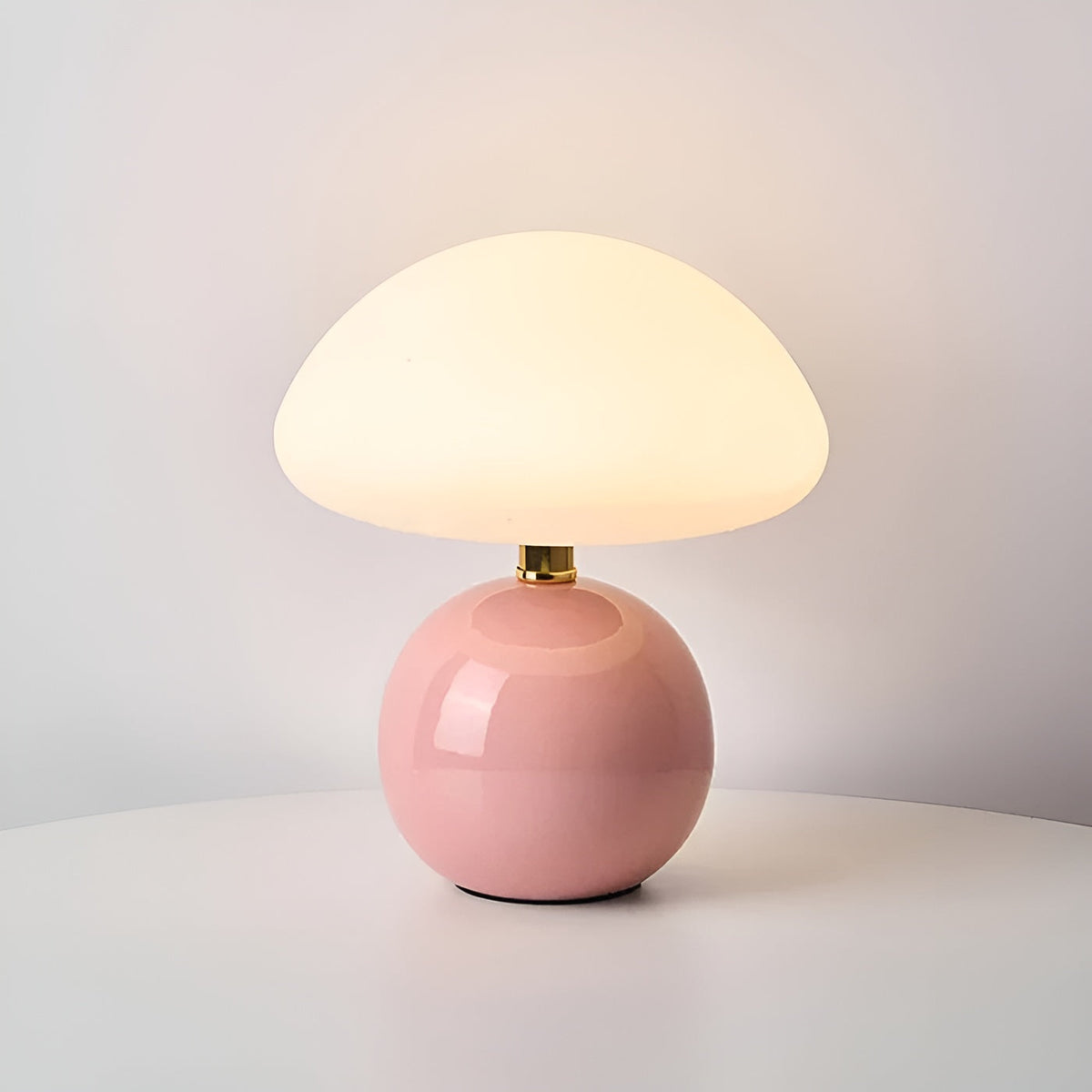 Mid-Century Modern Curved Dome Rounded Base Compact Table Lamp