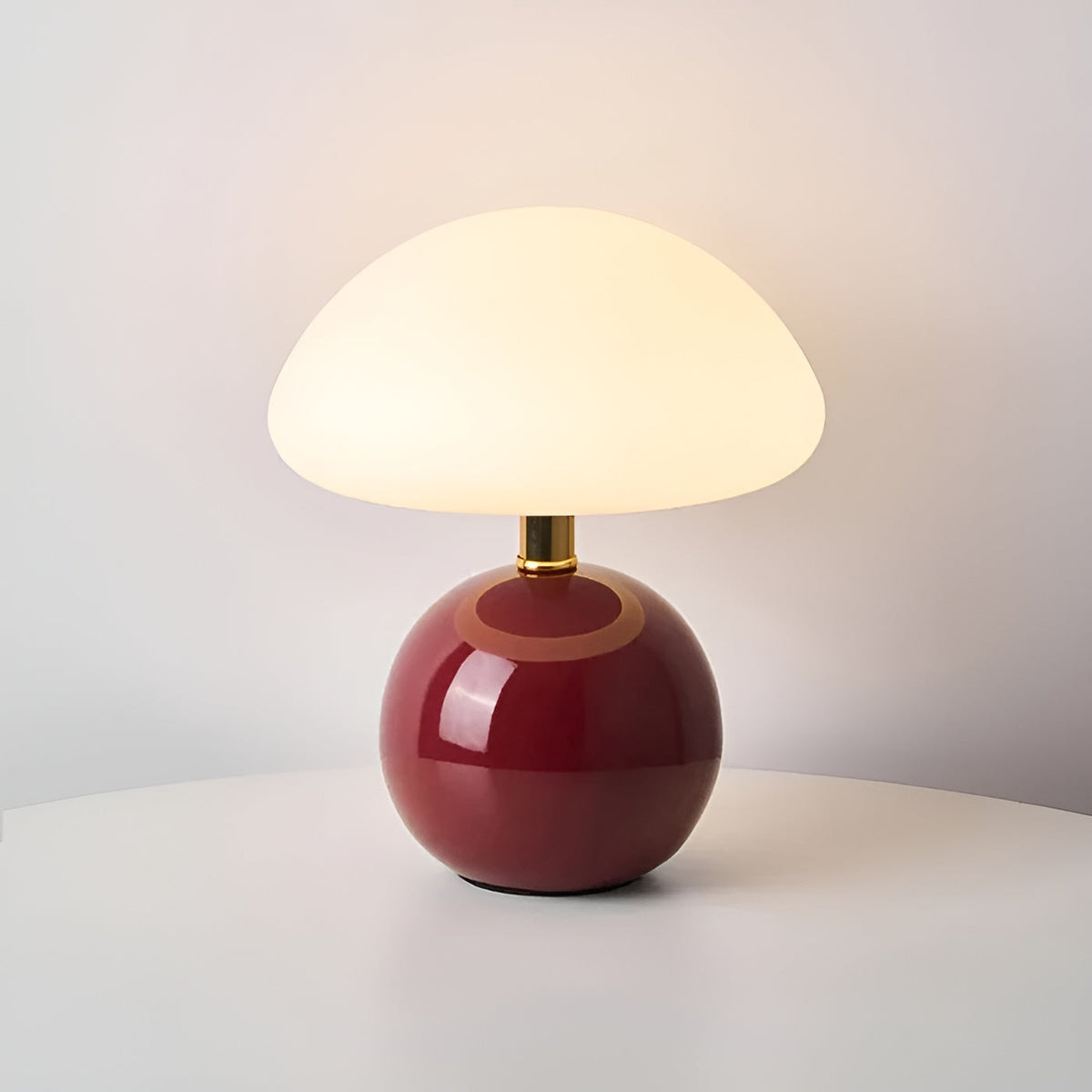 Mid-Century Modern Curved Dome Rounded Base Compact Table Lamp