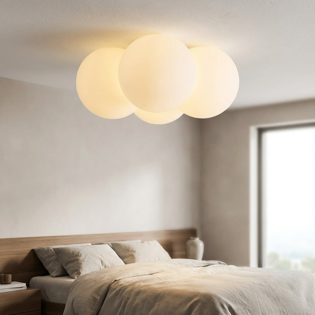Sculptural Cloud Shape Low Profile Diffused Ceiling Light