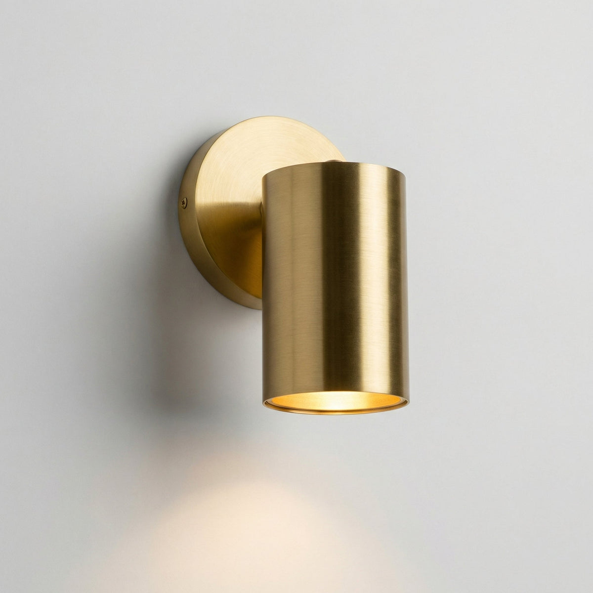 Minimalist Cylindrical Metal Low Profile Wall Light
