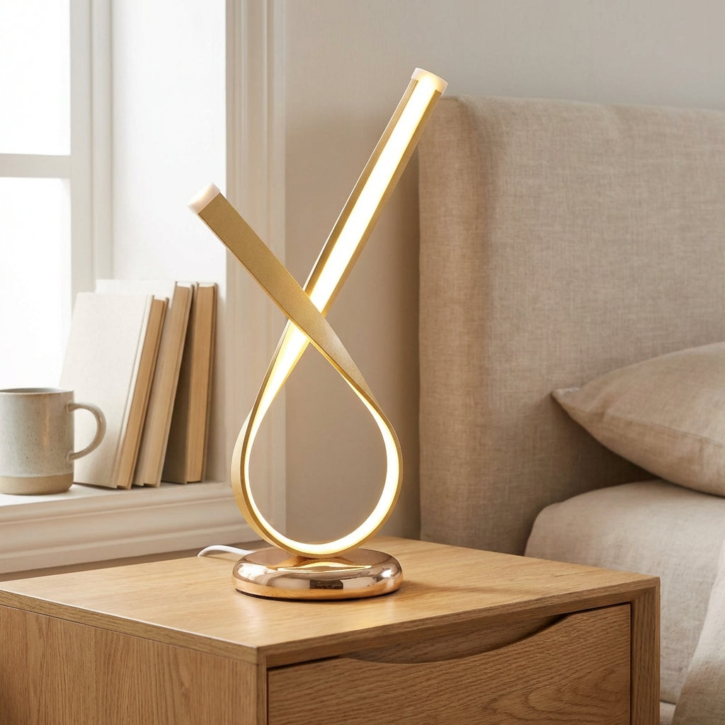 Sculptural Looped Silhouette Compact Diffuser Table Lamp