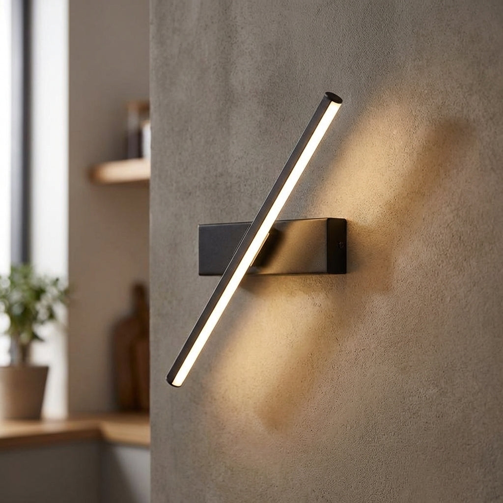 Minimalist Slim Profile Angled Bar Aluminum Wall Light