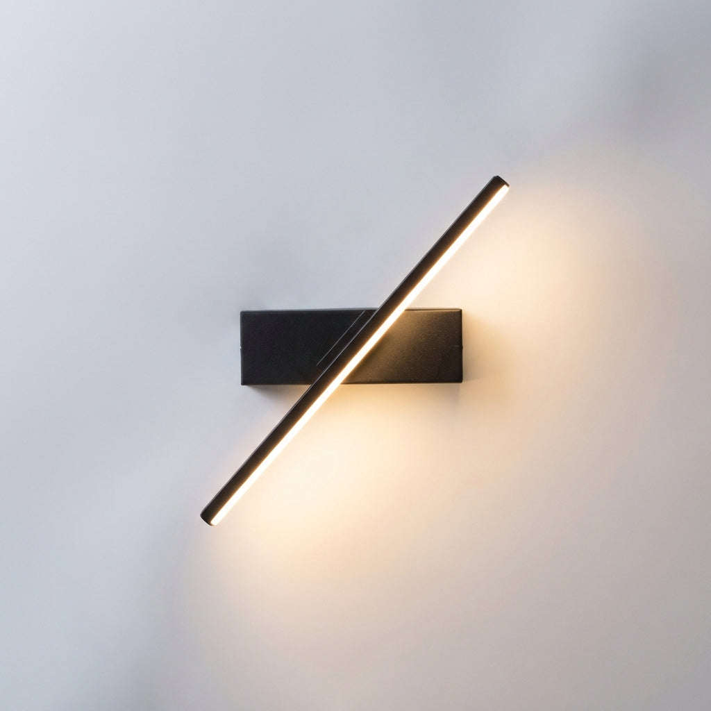 Minimalist Slim Profile Angled Bar Aluminum Wall Light