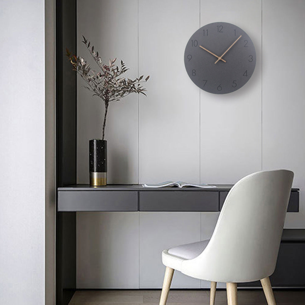 Minimalist Scandinavian Wood Silent Mechanism Round Wall Clock